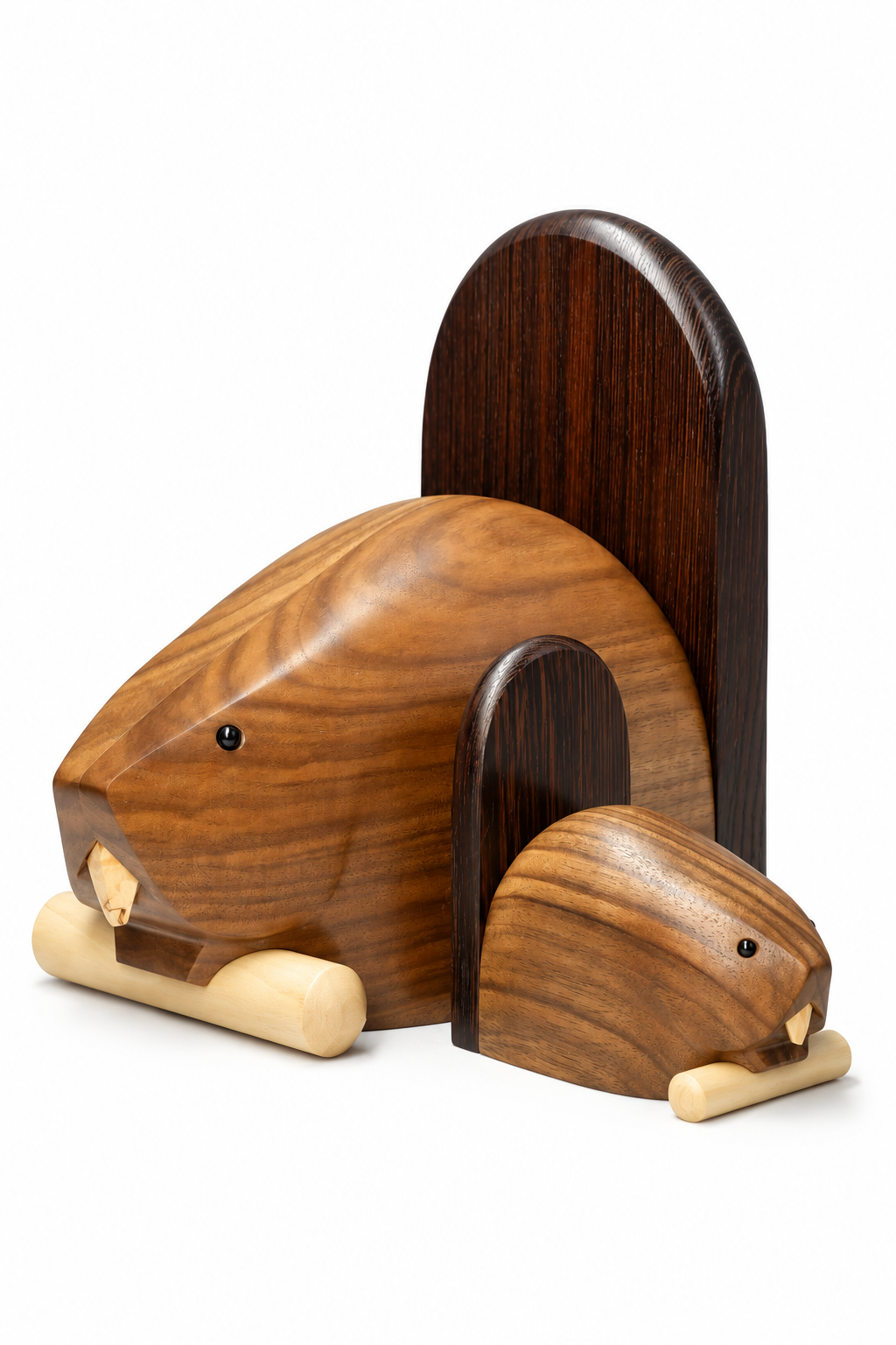 Beaver Bookend, Walnut